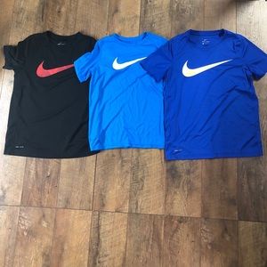 *THREE* Nike Dri-Fit Shirts ☺️ Boys Large